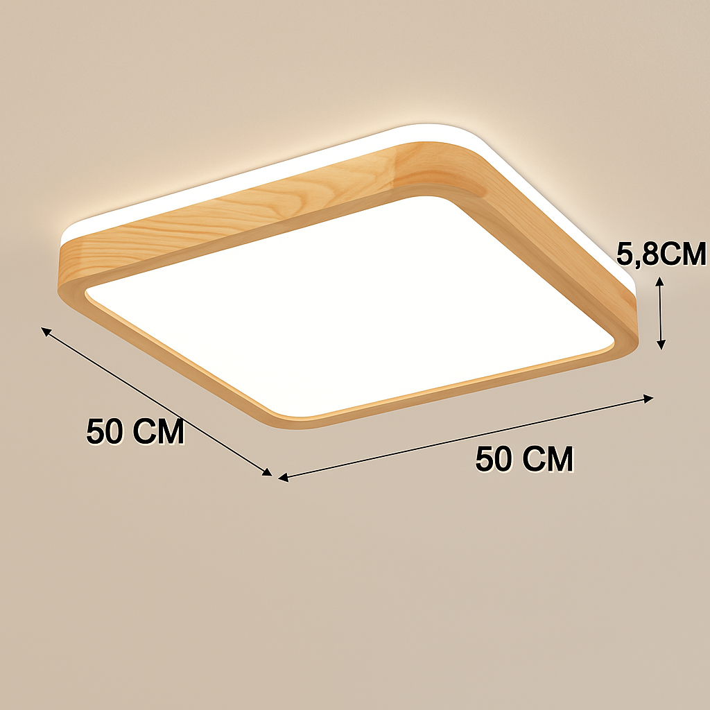 LED-houten plafondlamp (verschillende vormen)