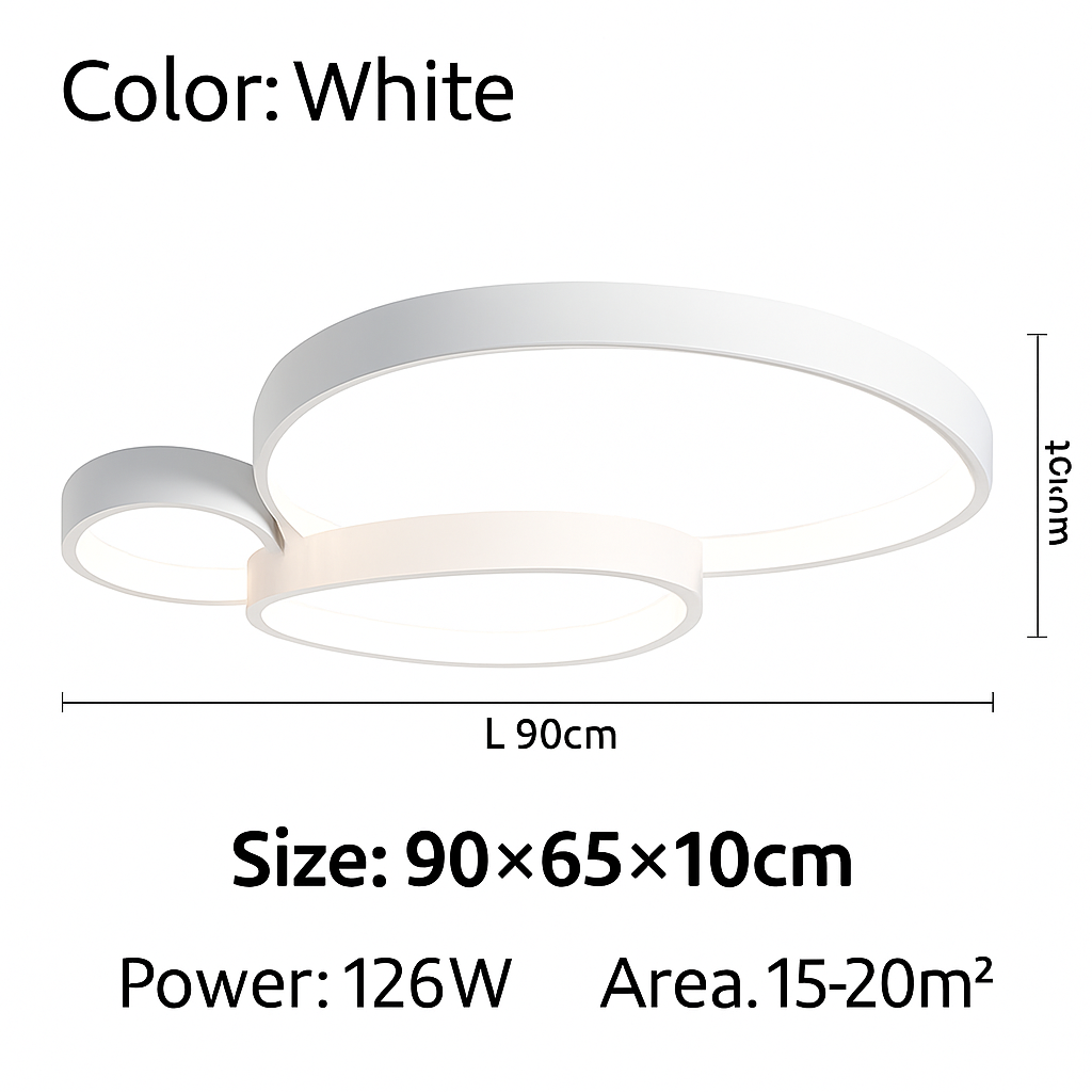 Design LED plafondlamp decoratief zwart wit