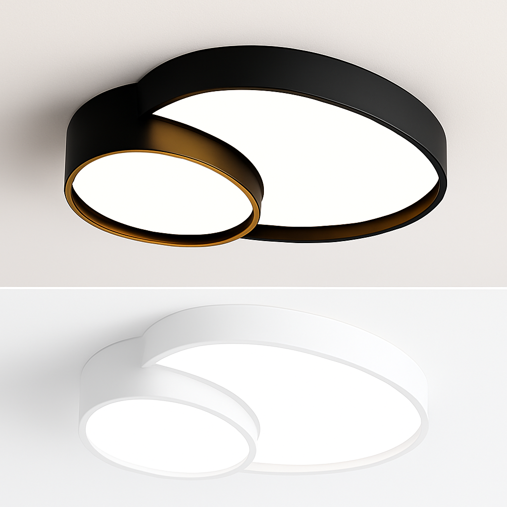 Design LED plafondlamp decoratief zwart wit