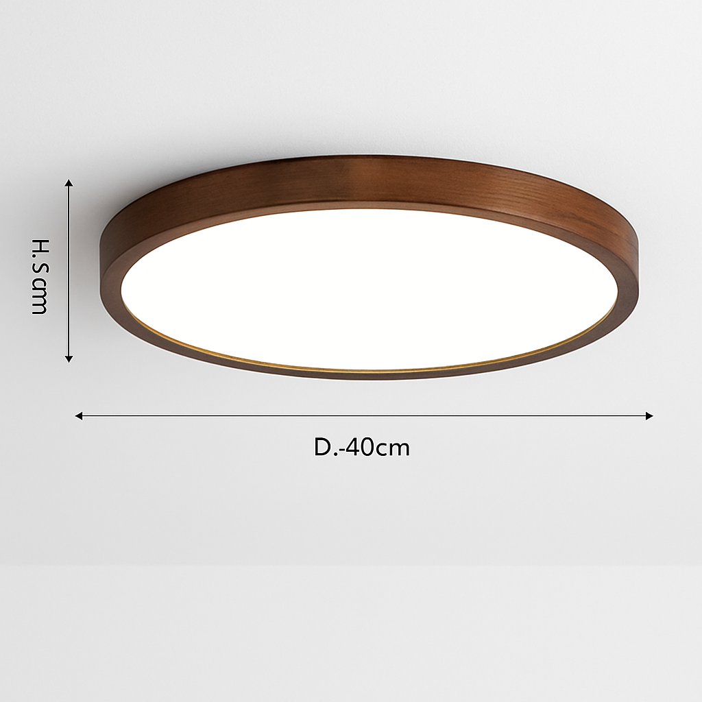 Moderne LED plafondlamp in geometrische houten vorm Evelyn