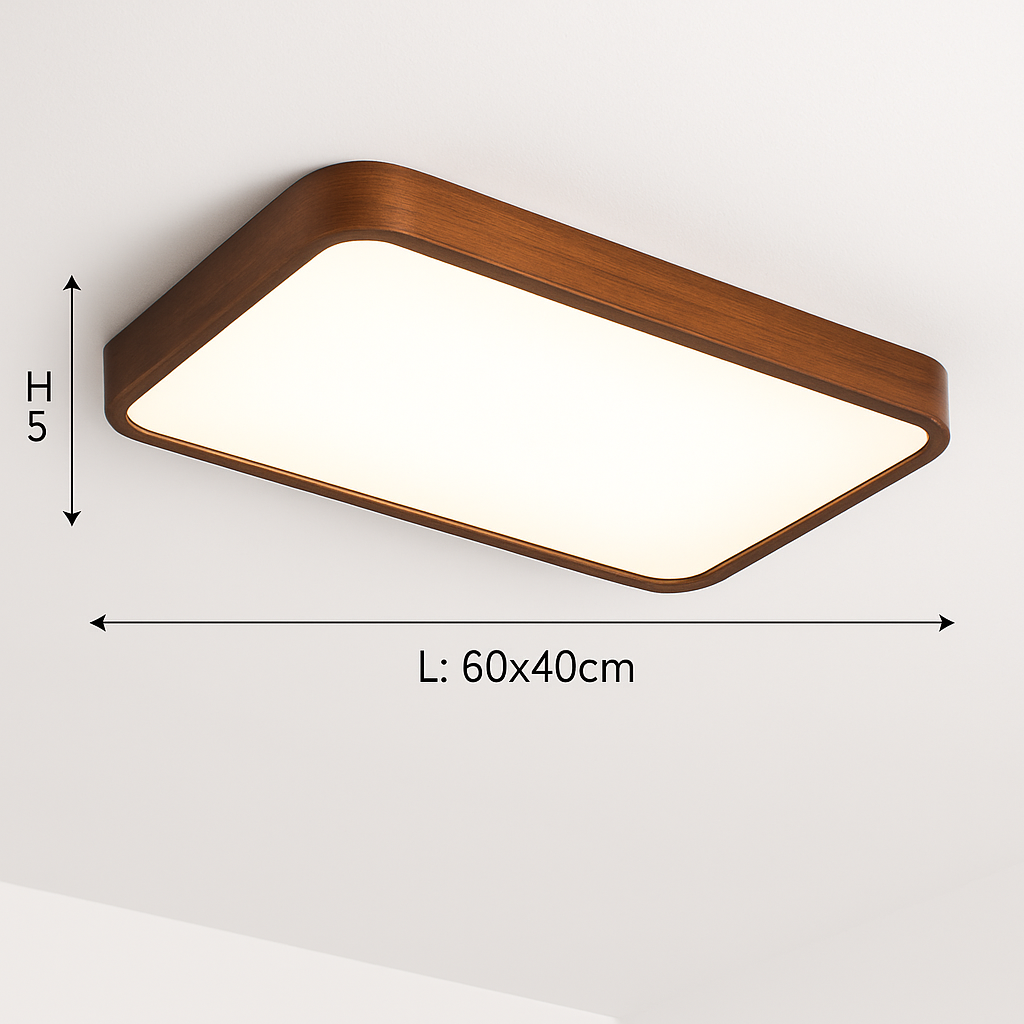Moderne LED plafondlamp in geometrische houten vorm Evelyn