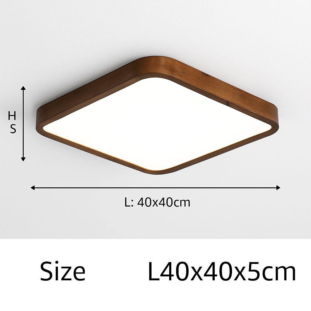 Moderne LED plafondlamp in geometrische houten vorm Evelyn