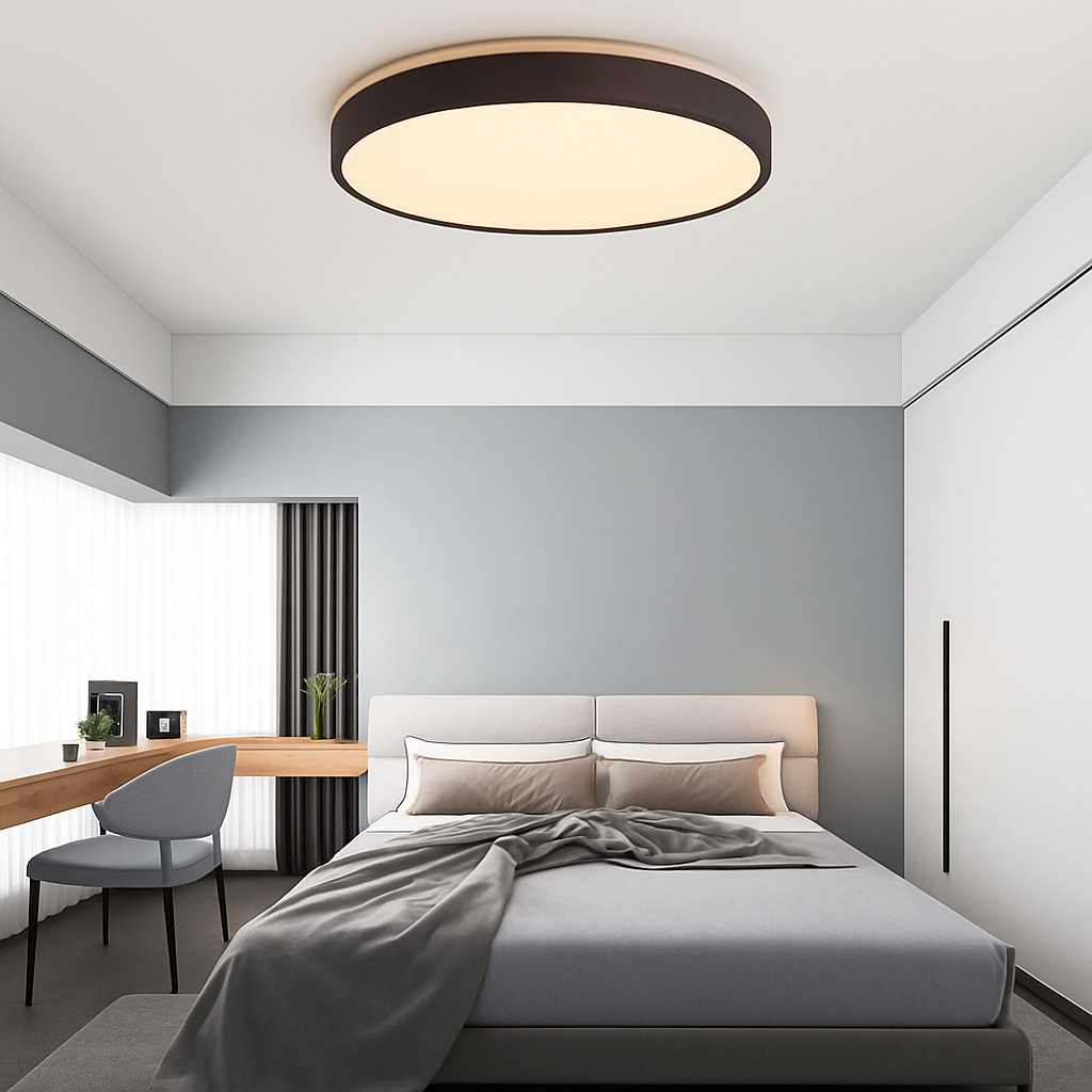 Moderne LED metalen plafondlamp cirkelvormig en slank Glenn