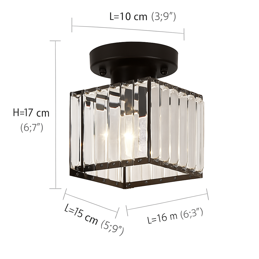 Ronde of vierkante plafondlamp van kristalglas Luxury