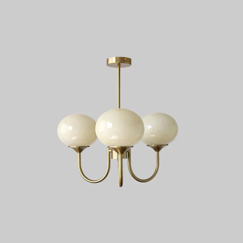 Retro glamour hanglamp met bolvormige lampenkappen
