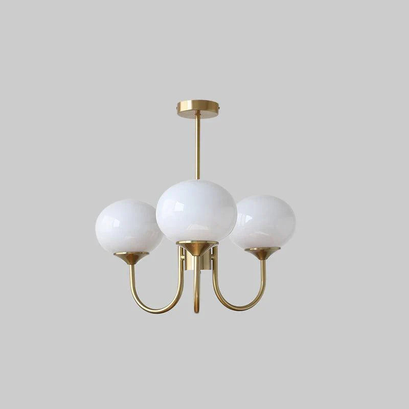 Retro glamour hanglamp met bolvormige lampenkappen