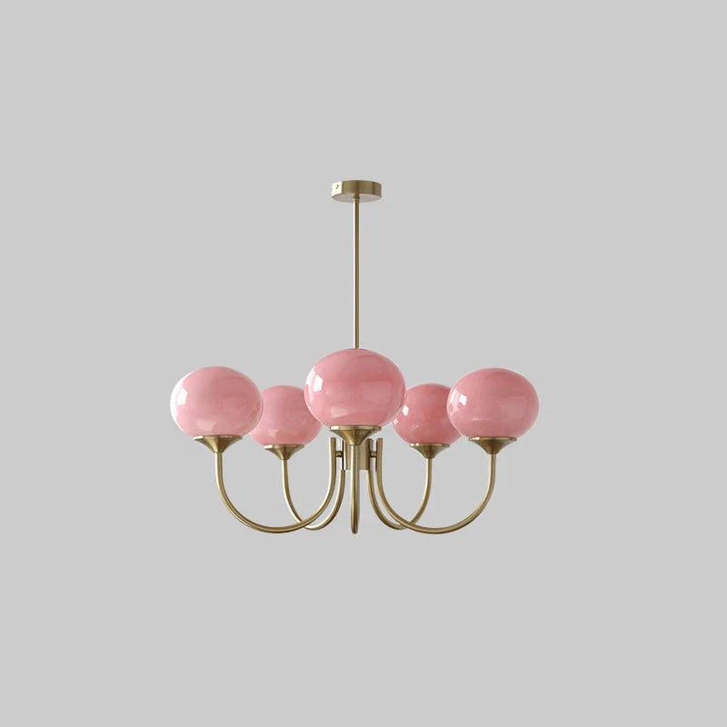 Retro glamour hanglamp met bolvormige lampenkappen
