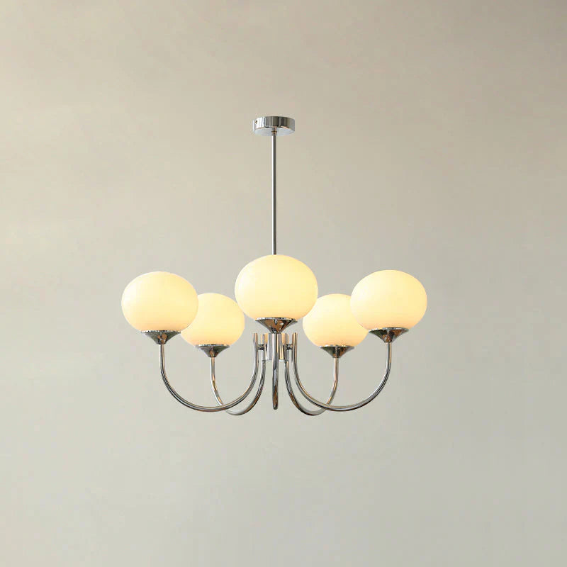 Retro glamour hanglamp met bolvormige lampenkappen