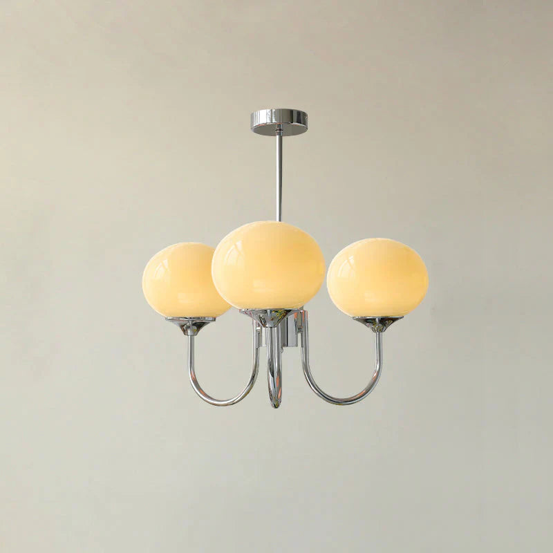 Retro glamour hanglamp met bolvormige lampenkappen