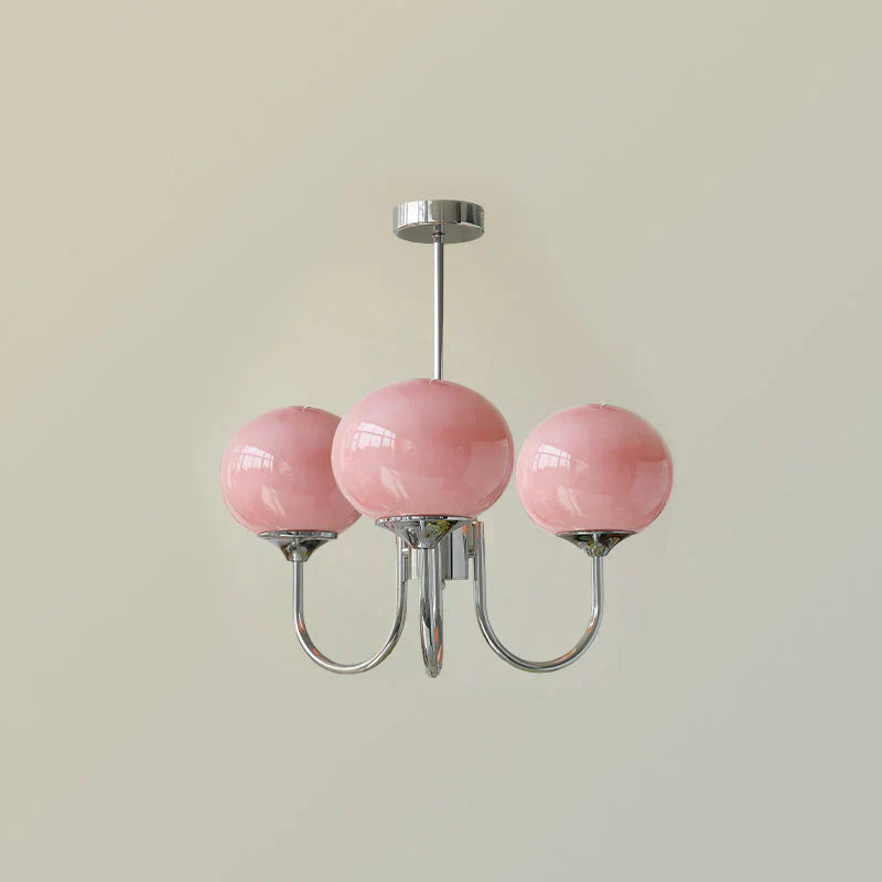 Retro glamour hanglamp met bolvormige lampenkappen
