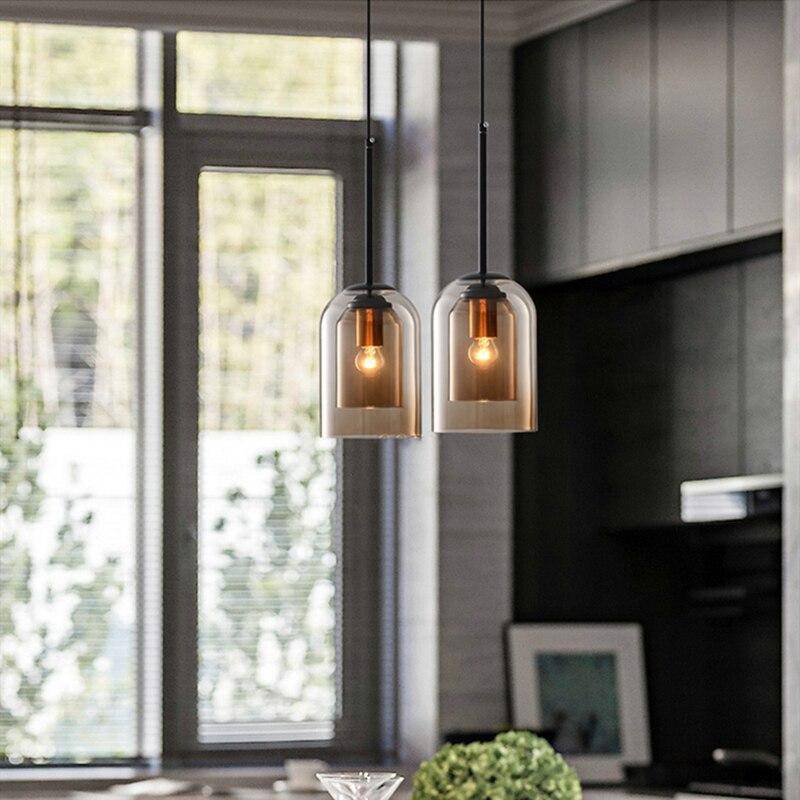 Suspensie ontwerp buis afgerond dubbel rookkleurig glas