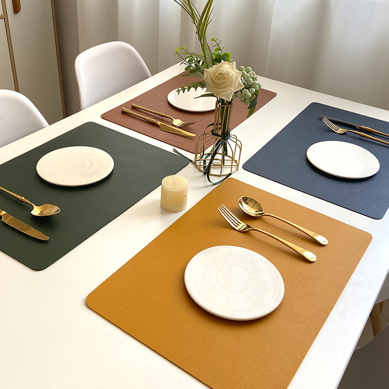 Moderne Rechthoek Waterdichte PU Leren Placemat