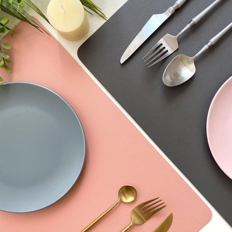 Moderne Rechthoek Waterdichte PU Leren Placemat