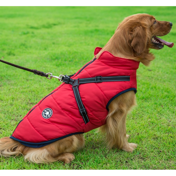 WoofGuard - Winterjack met geïntegreerde harnas