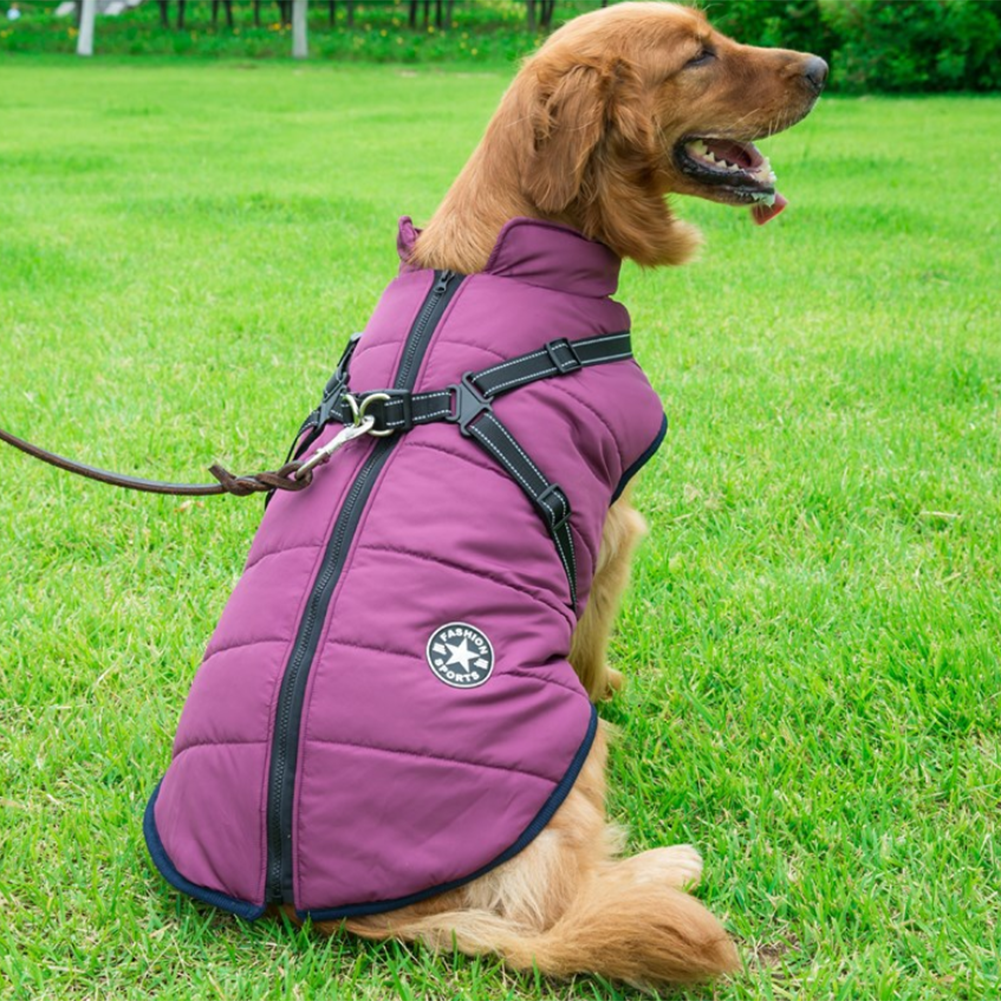 WoofGuard - Winterjack met geïntegreerde harnas
