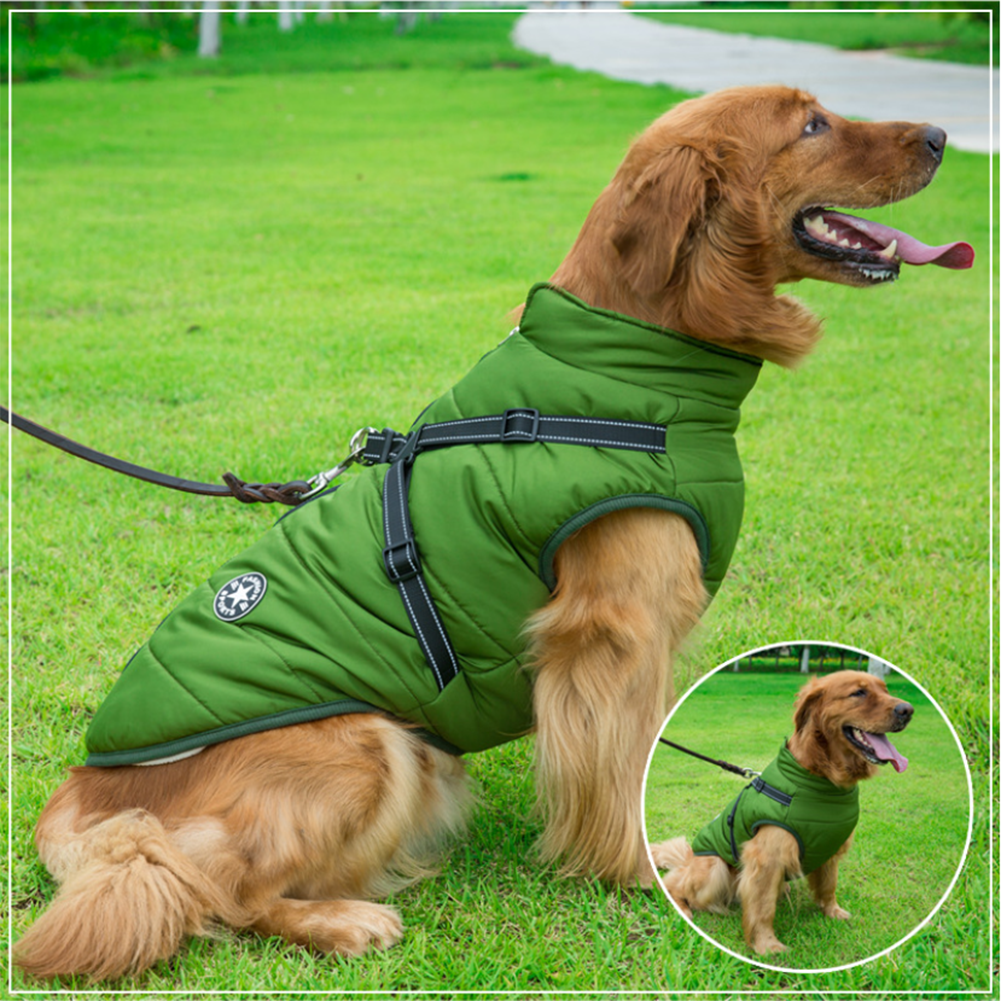 WoofGuard - Winterjack met geïntegreerde harnas