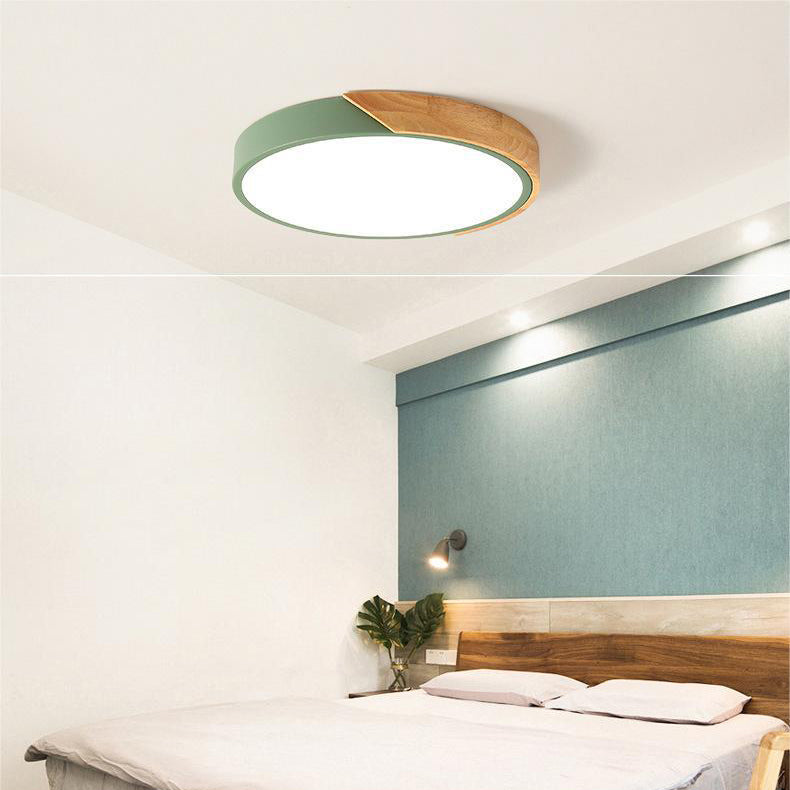 Aelora | Nordic Houten Circulaire Plafondlamp met Warme Gloed