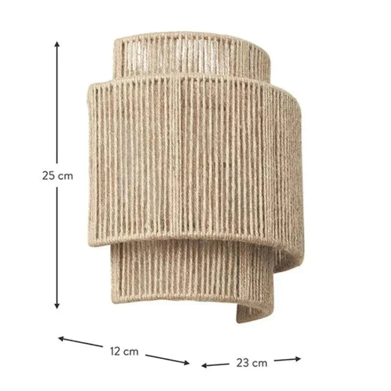 Handgeweven Riet en Bamboe Wandlamp