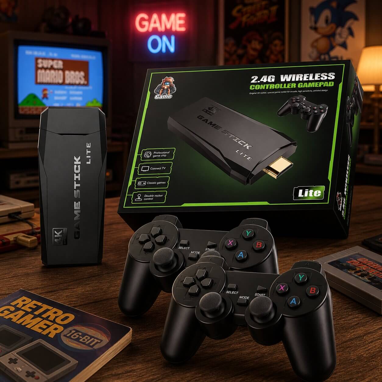 Retro Spelconsole met 2 Controllers | 4K Retro Gaming Console | Nostavolt