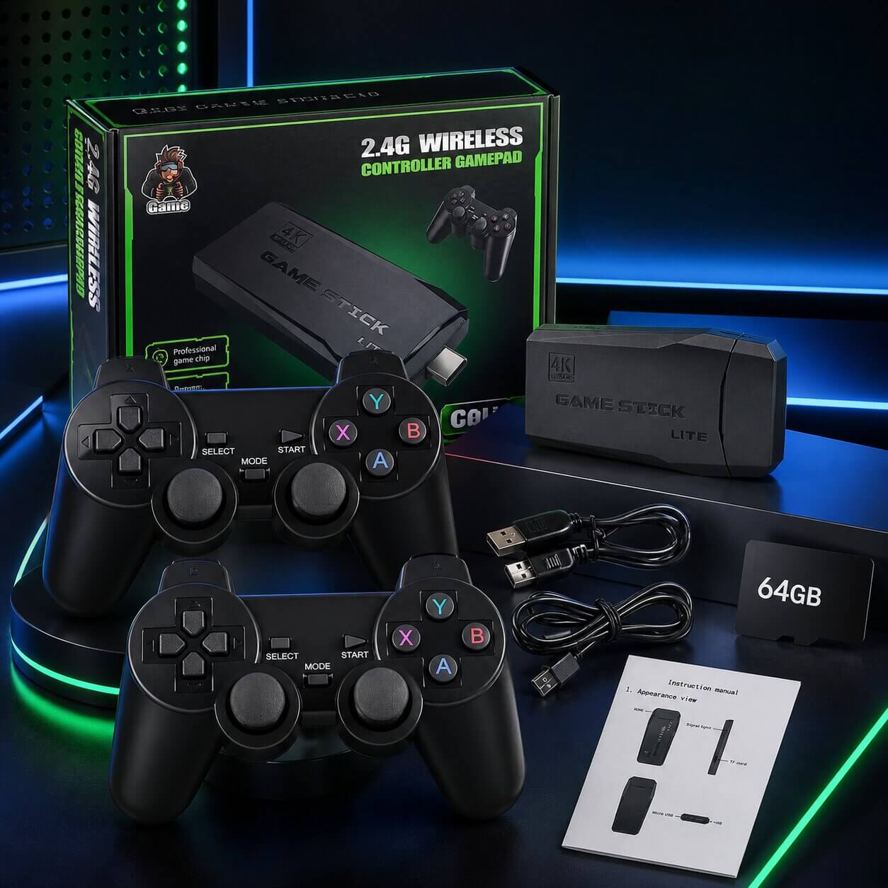 Retro Spelconsole met 2 Controllers | 4K Retro Gaming Console | Nostavolt