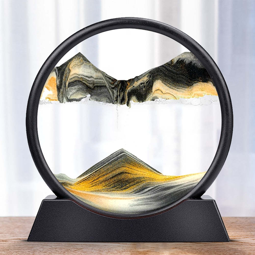 3D Beweeglijke Zandkunst - Rustgevende Glaskunst voor Elke Ruimte