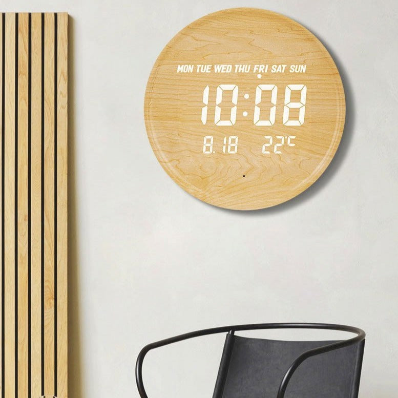 Scandinavische Digitale Wandklok Met LED-display En USB-voeding