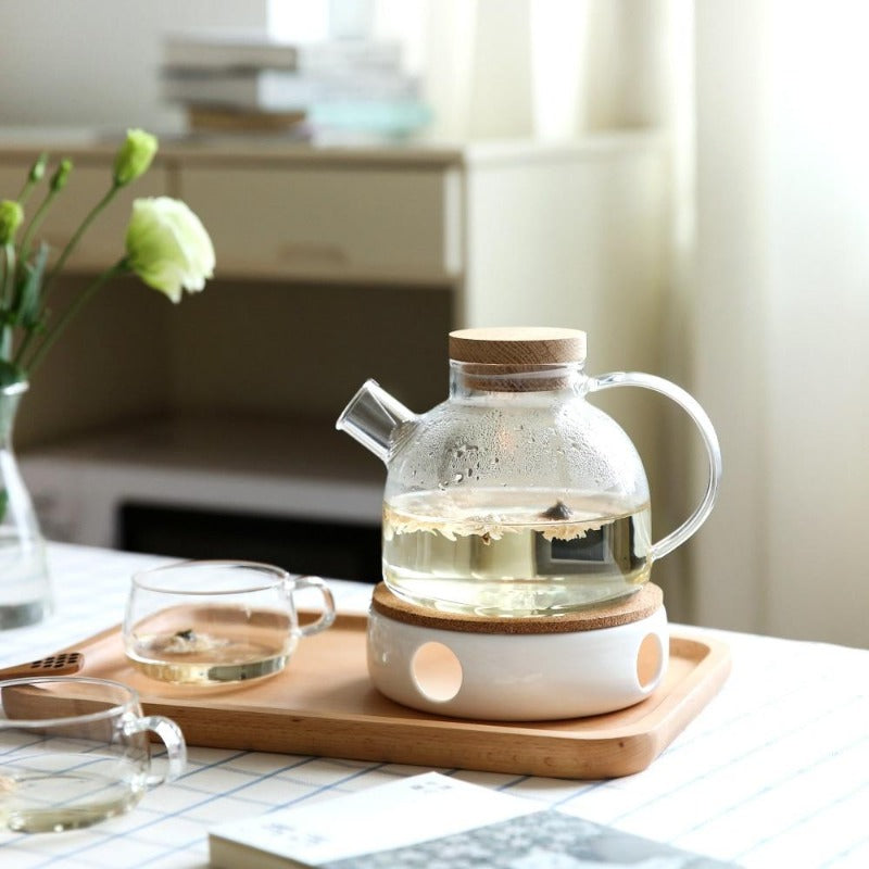 Scandinavische Glazen Theepot Set