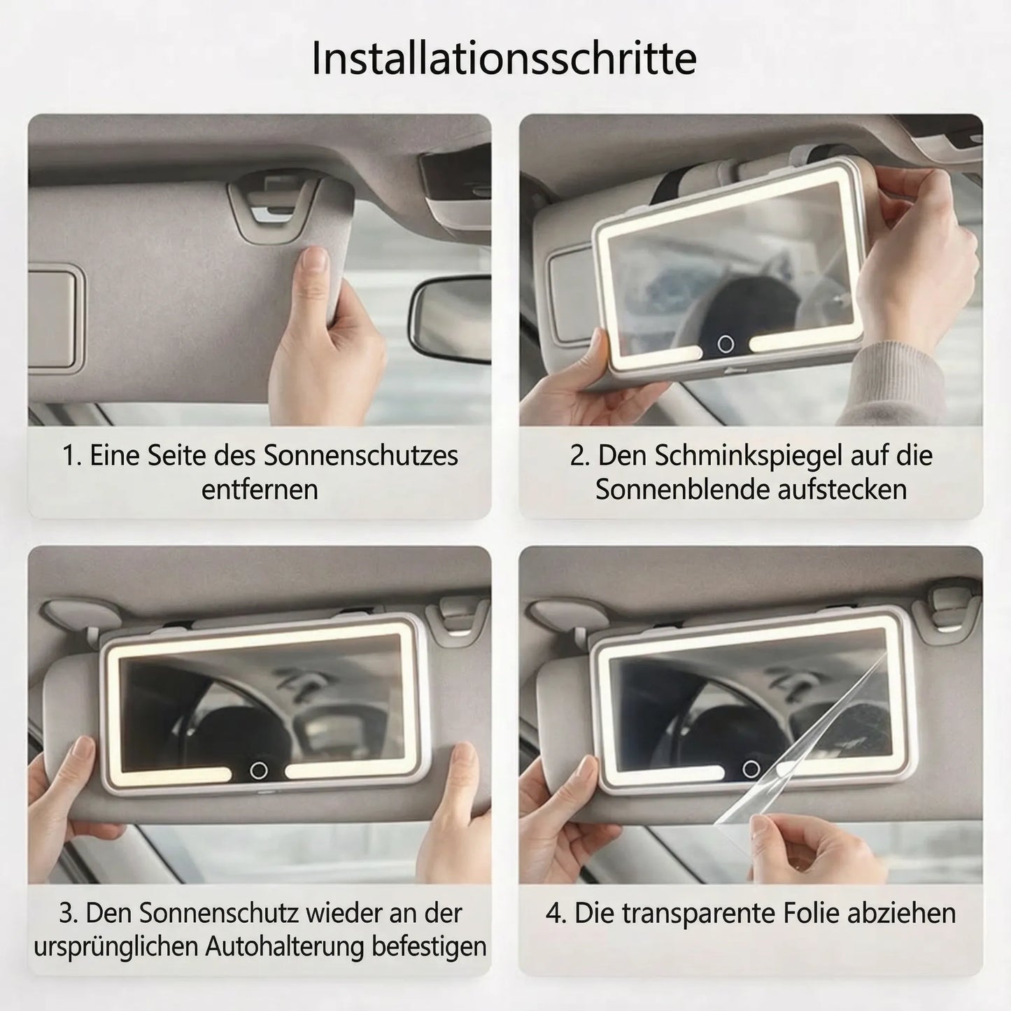 Make-up spiegel met licht voor auto | Verlichte cosmeticaspiegel | GlowVisor