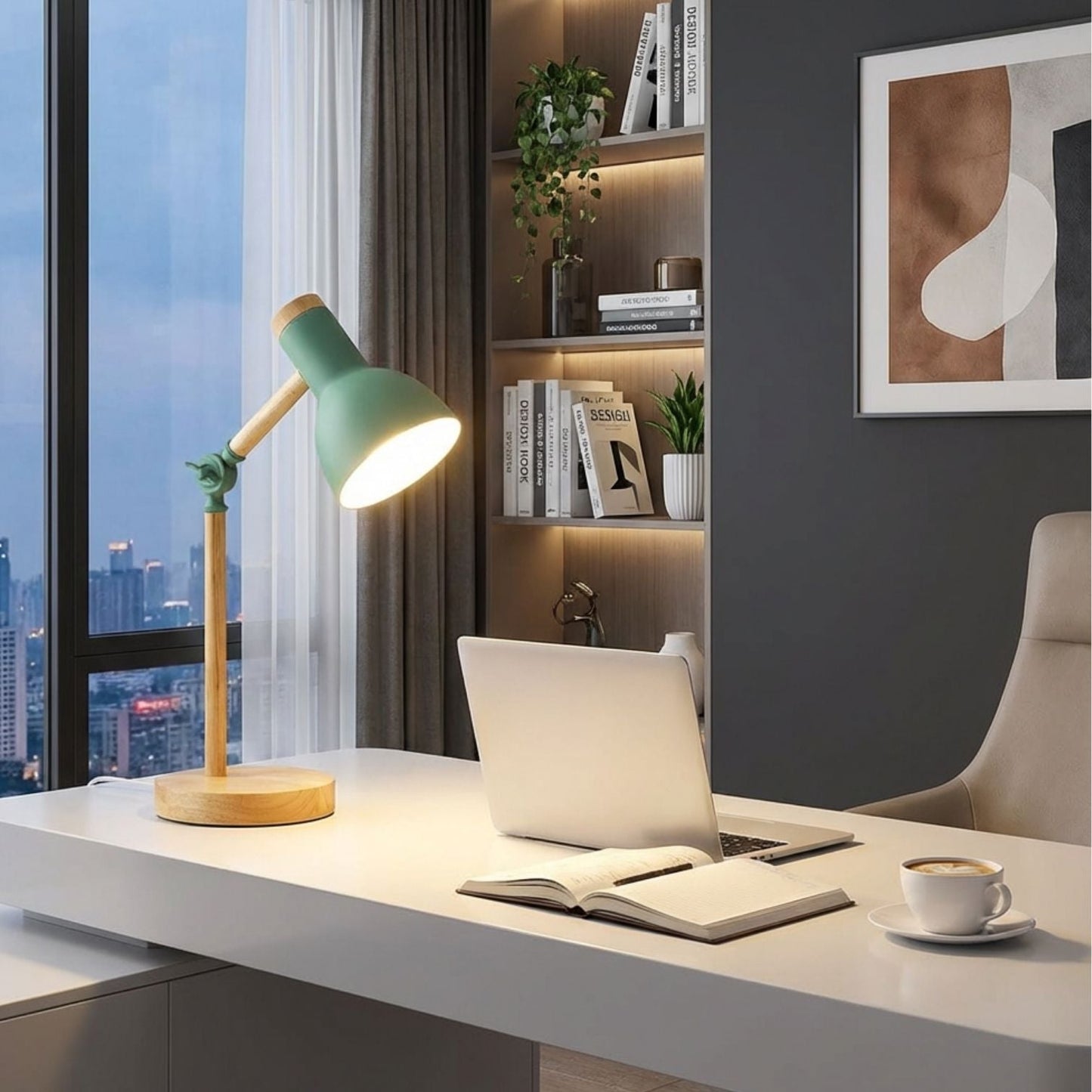 Houten bureau lamp | Tafellamp | HoutLicht