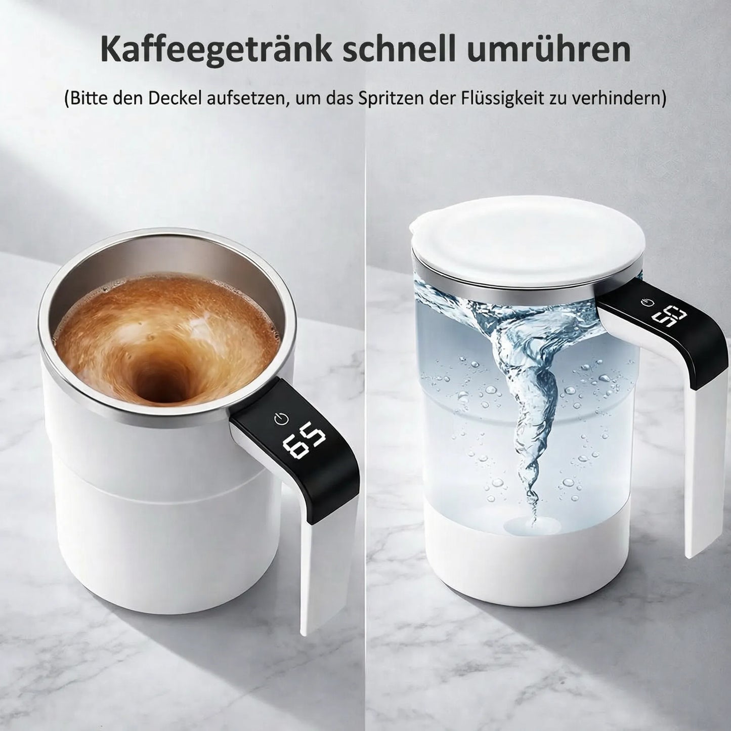 Zelfroerende Mok met LCD & USB | Automatische Beker voor Koffie en meer | RoerMeester