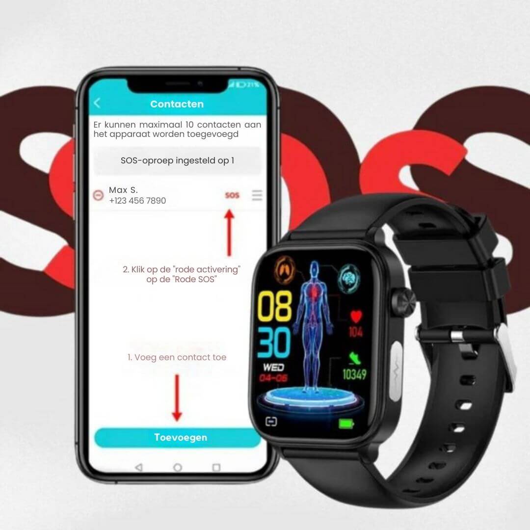 Senior Smartwatch met GPS en Gezondheidsmonitoring