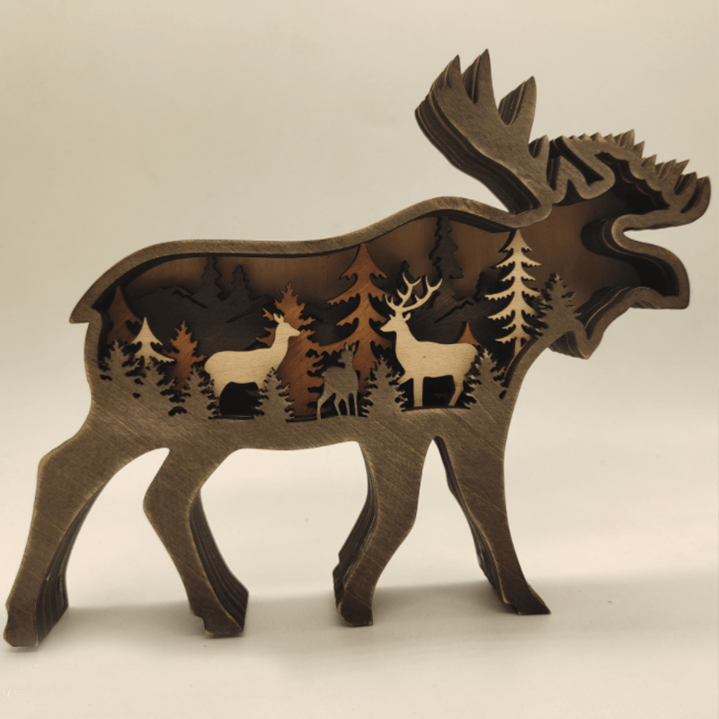 Creatieve Houten Bosdieren Decoratie - Handgemaakte Wanddecoratie