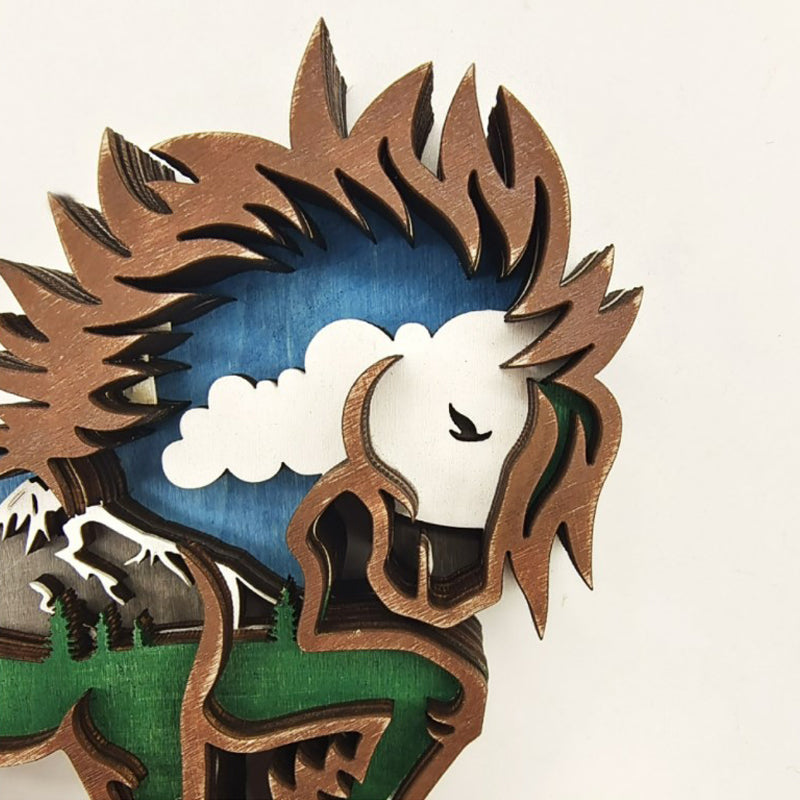 Creatieve Houten Bosdieren Decoratie - Handgemaakte Wanddecoratie