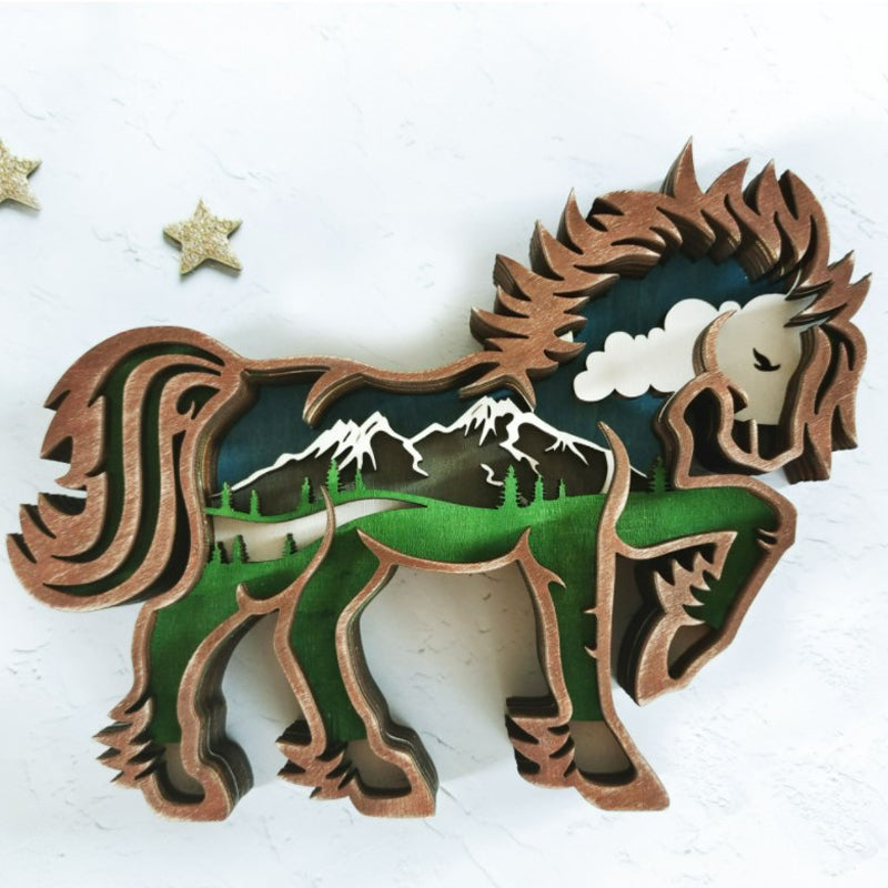 Creatieve Houten Bosdieren Decoratie - Handgemaakte Wanddecoratie