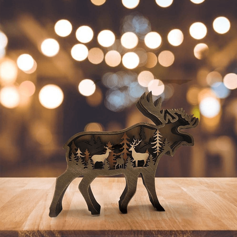 Creatieve Houten Bosdieren Decoratie - Handgemaakte Wanddecoratie