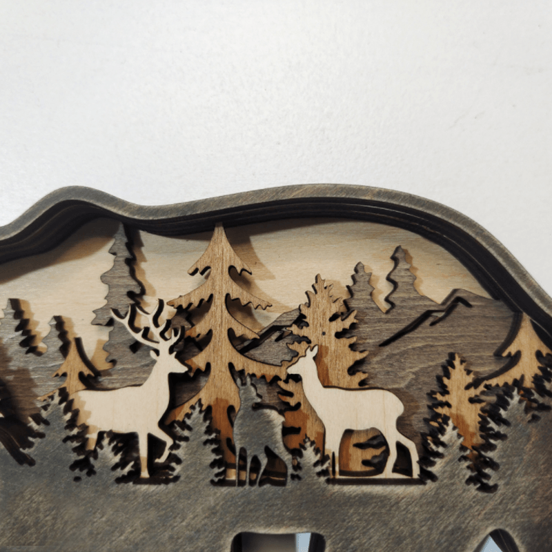 Creatieve Houten Bosdieren Decoratie - Handgemaakte Wanddecoratie