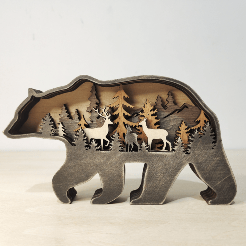 Creatieve Houten Bosdieren Decoratie - Handgemaakte Wanddecoratie