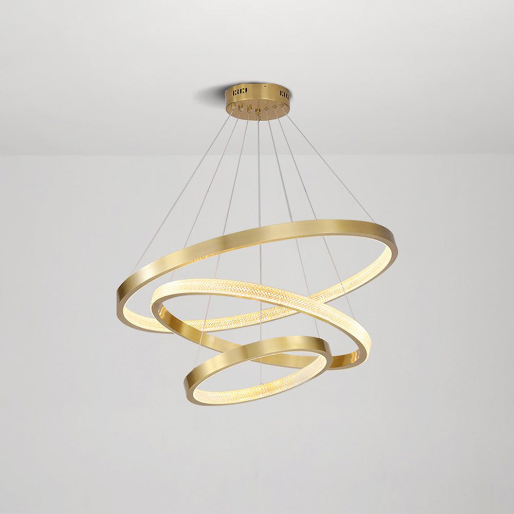 Kristy Moderne Ring Metaal/Acrylaat LED Hanglamp, Zwart/Goud