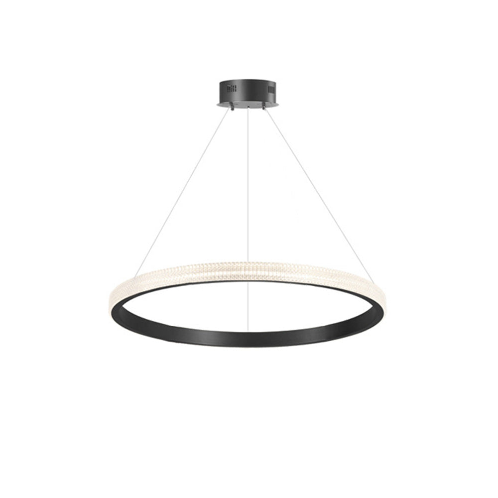 Kristy Moderne Ring Metaal/Acrylaat LED Hanglamp, Zwart/Goud