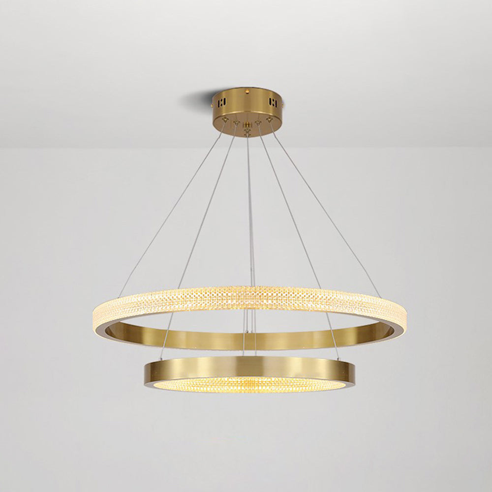 Kristy Moderne Ring Metaal/Acrylaat LED Hanglamp, Zwart/Goud