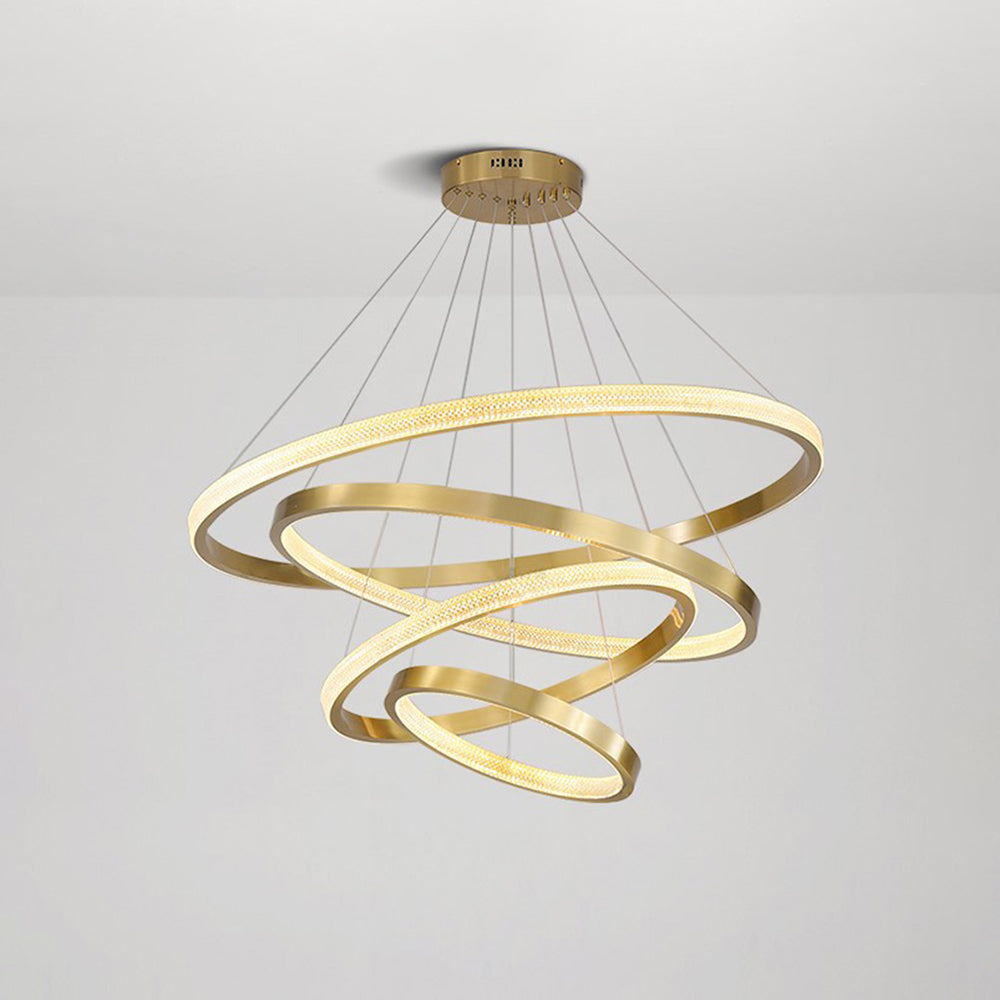 Kristy Moderne Ring Metaal/Acrylaat LED Hanglamp, Zwart/Goud