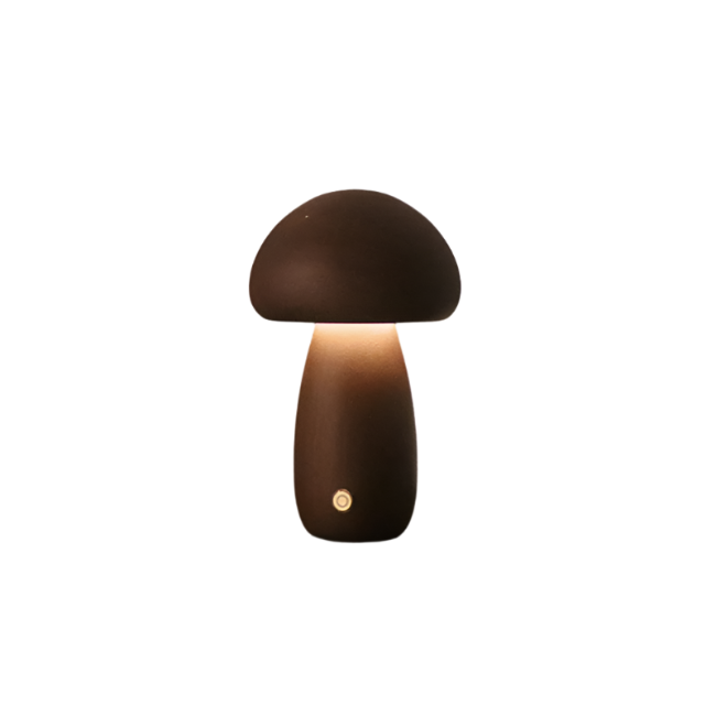 Oplaadbare tafellamp in hout | Paddestoelvorm | LED-licht