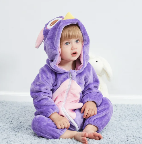 Romper voor baby's | Baby Fleece Overall | Dieren Onesie | Wolklin