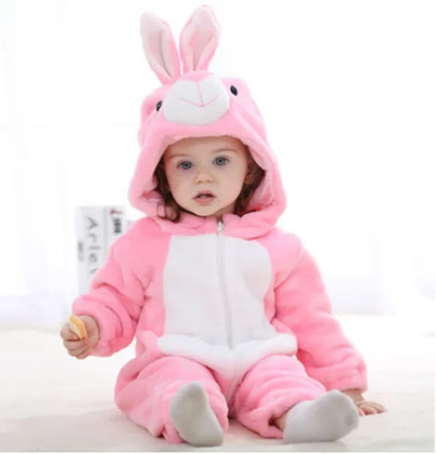 Romper voor baby's | Baby Fleece Overall | Dieren Onesie | Wolklin