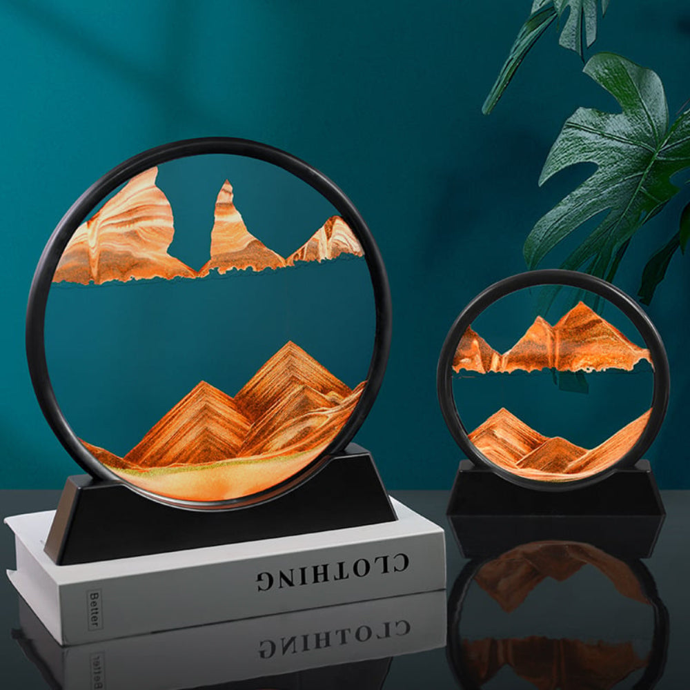 3D Beweeglijke Zandkunst - Rustgevende Glaskunst voor Elke Ruimte
