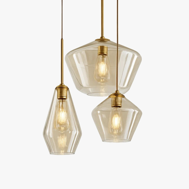 LED-hanglamp van metaal en glas in verschillende vormen