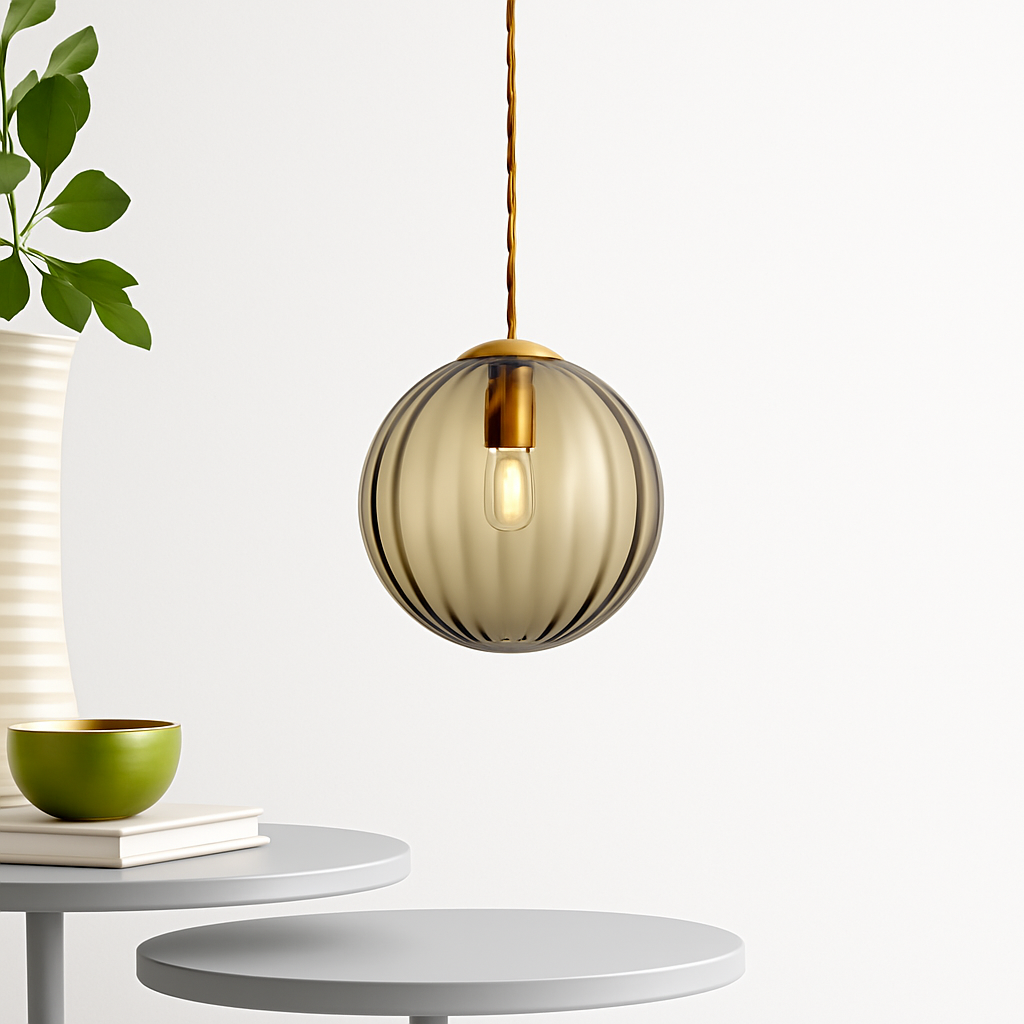 Design LED hanglamp in gekleurd glazen bol