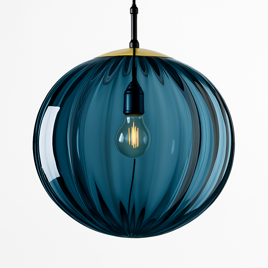 Design LED hanglamp in gekleurd glazen bol