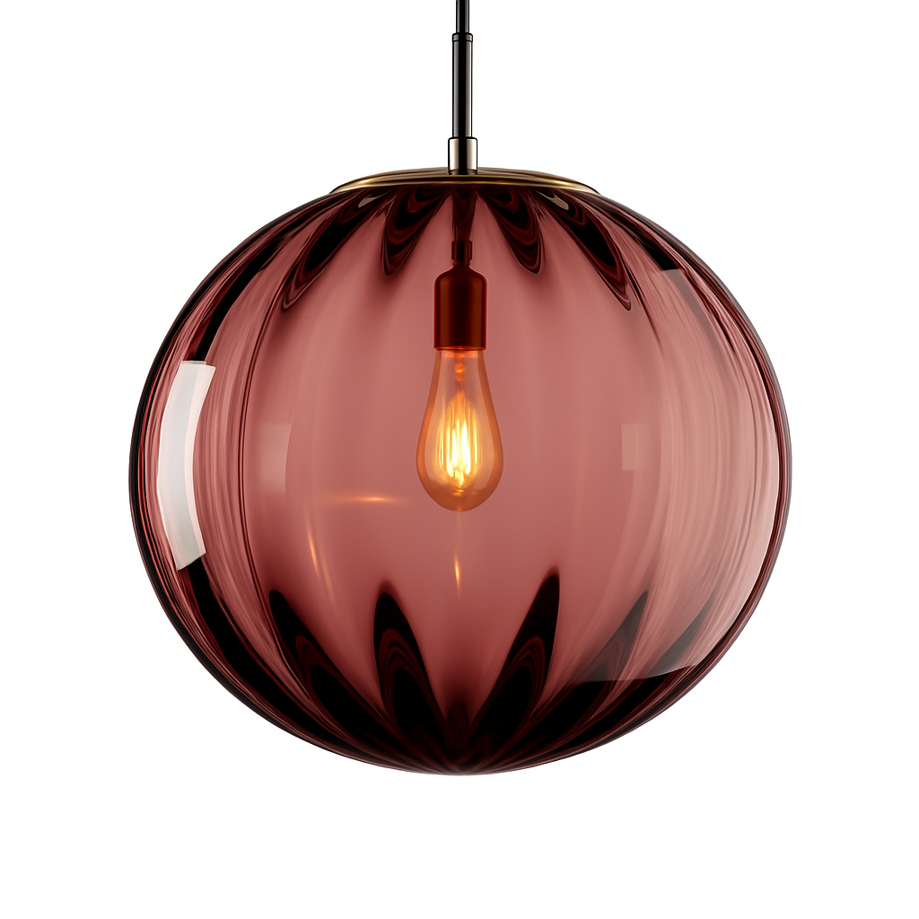 Design LED hanglamp in gekleurd glazen bol
