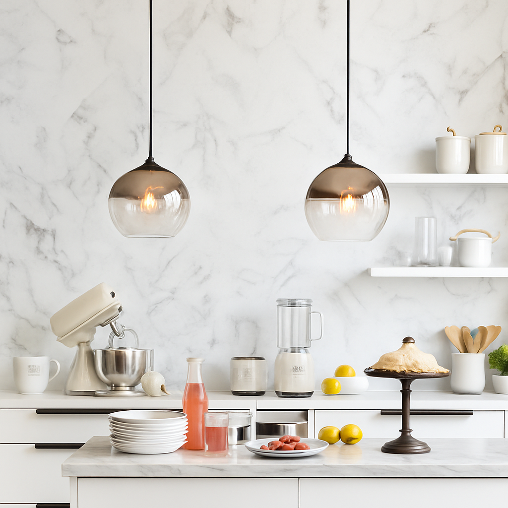 Design LED hanglamp in glazen bol Loft